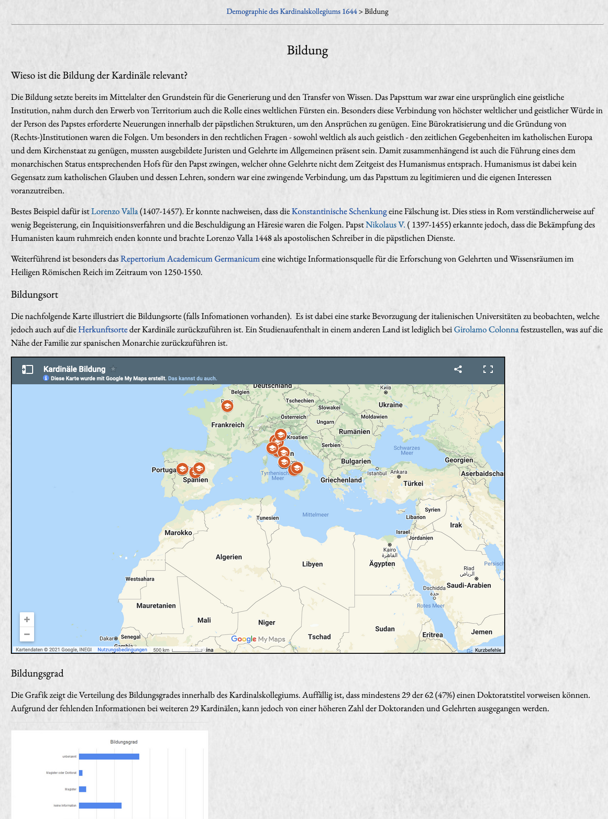 Screenshot einer Resultatswebseite zu den Turmbüchern