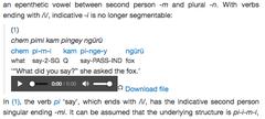 Interlinearized examples from the corpus can be used anywhere.